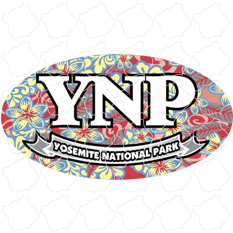 Yosemite National Park Pink Floral Euro Oval with Banner