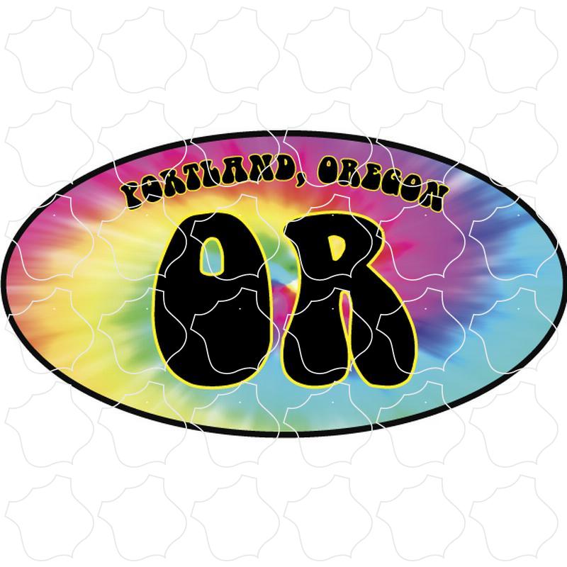 Portland, Oregon Oregon Tie Dye Oval