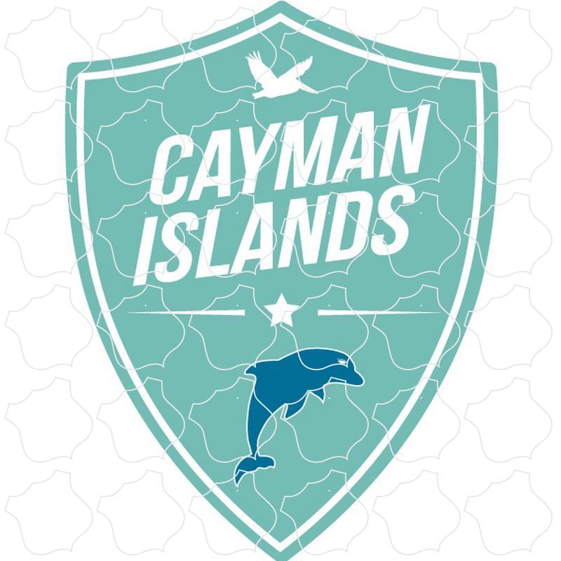 Cayman Islands Teal Shield w/ Dolphin