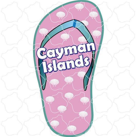 Cayman Islands Pink Shell Print Flip Flop