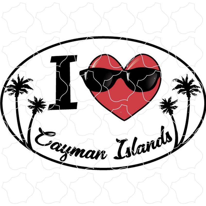 Cayman Islands I Heart w/sunglasses