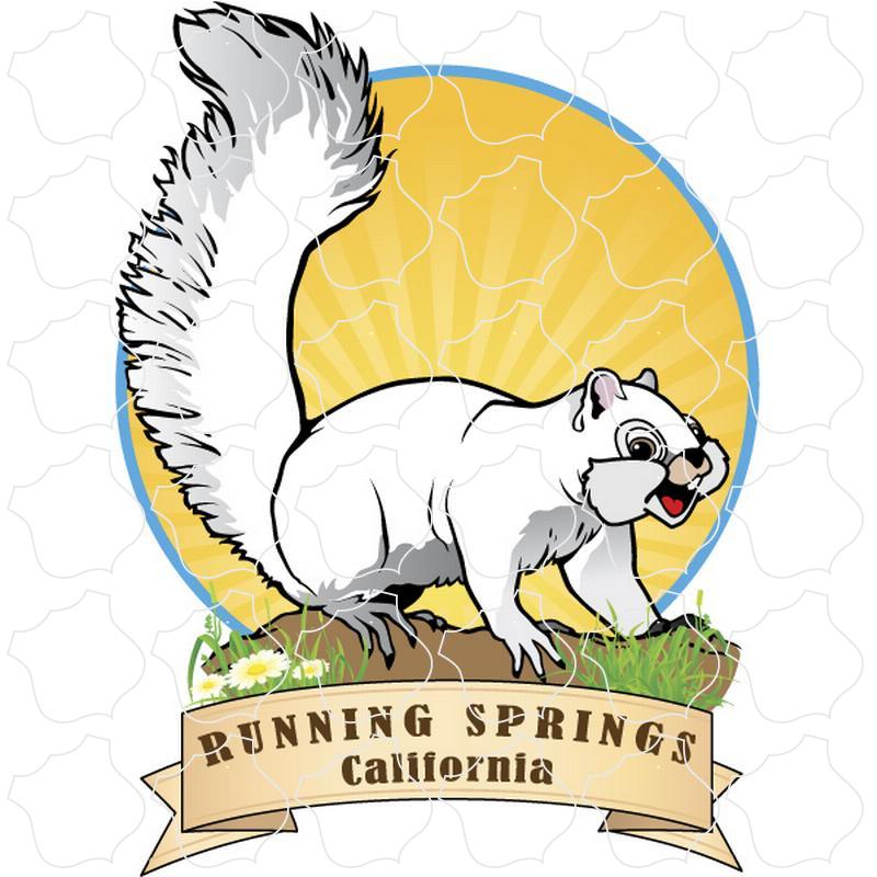 Running Springs, California White Squirrel Cartoon