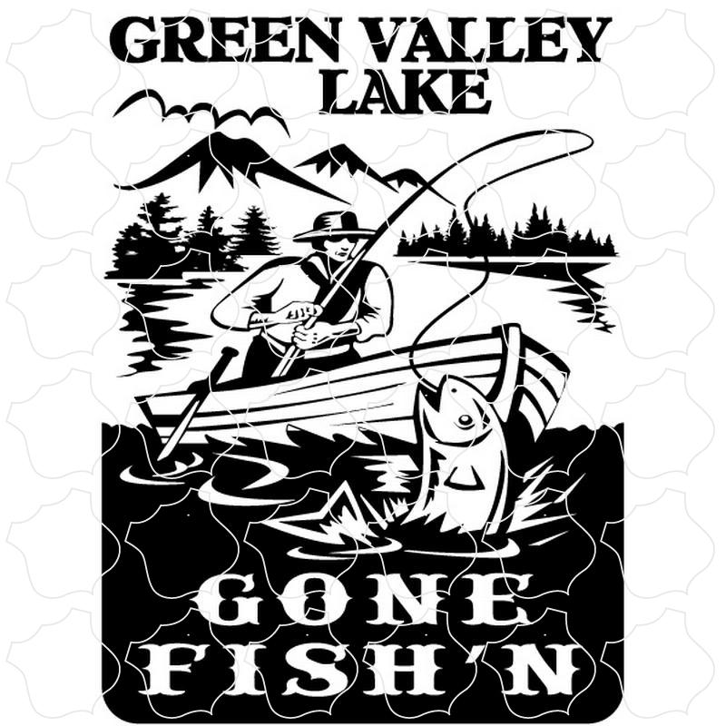 Green Valley Lake Vintage Gone Fishin Cartoon