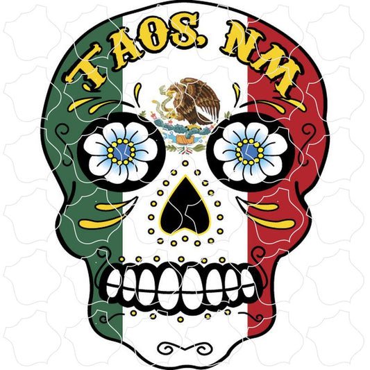 Taos, New Mexico Mexican Flag Skull