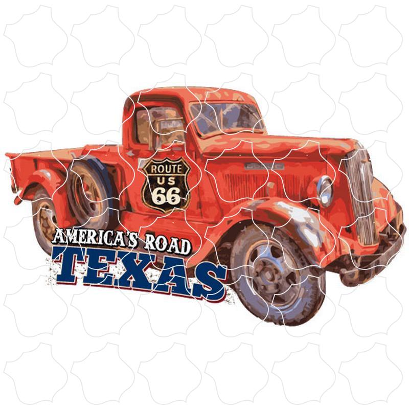 Texas Route 66 Old Red Truck