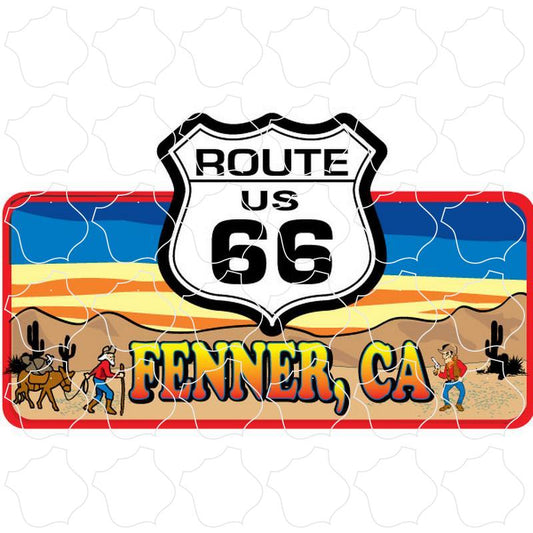 Fenner, California Route 66 Shield Desert Scene