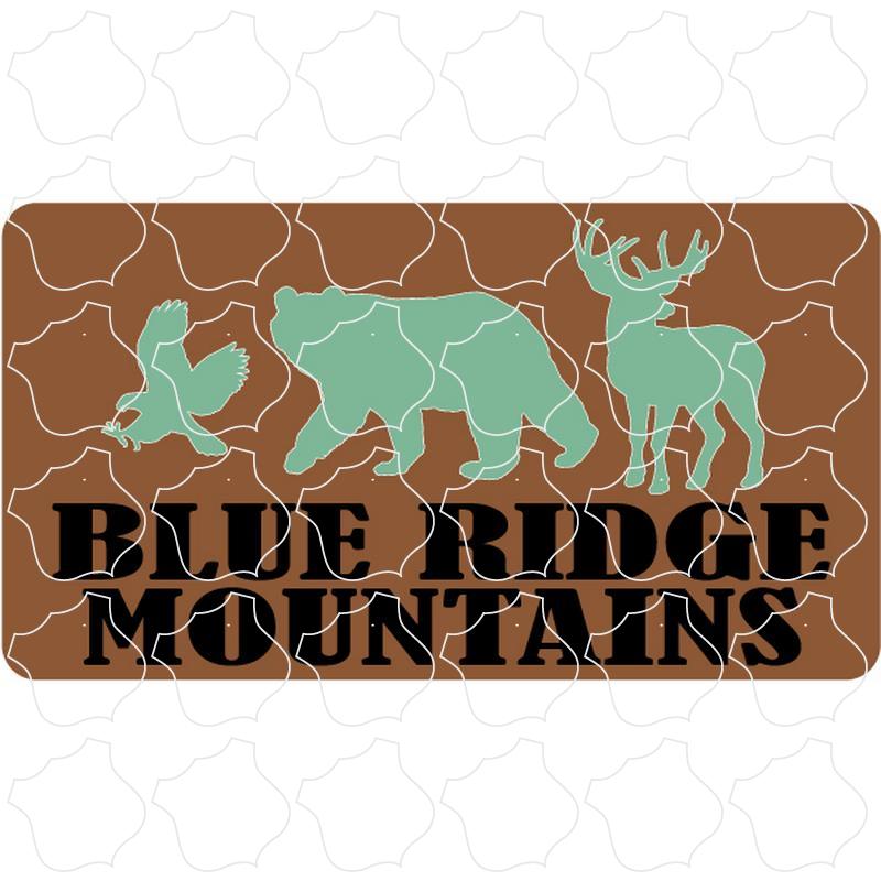 Blue Ridge Mountains 3-Animal Green Silhouettes