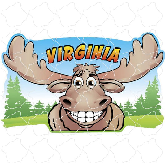 Virginia Cartoon Moose in the woods