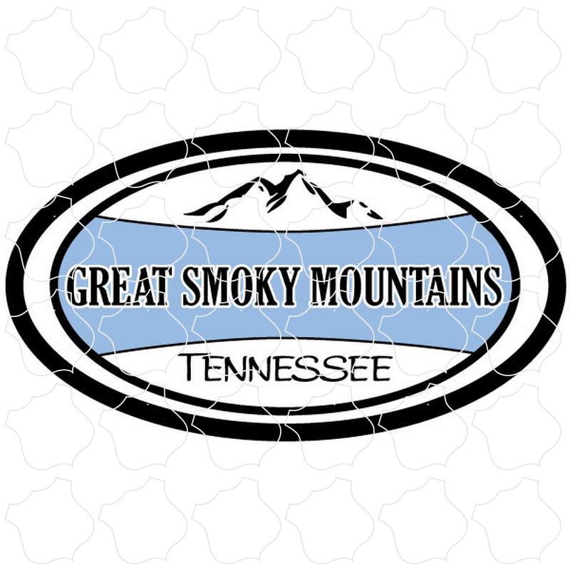 Great Smoky Mountains Blue Banner Mountain Oval