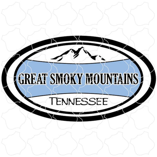 Great Smoky Mountains Blue Banner Mountain Oval