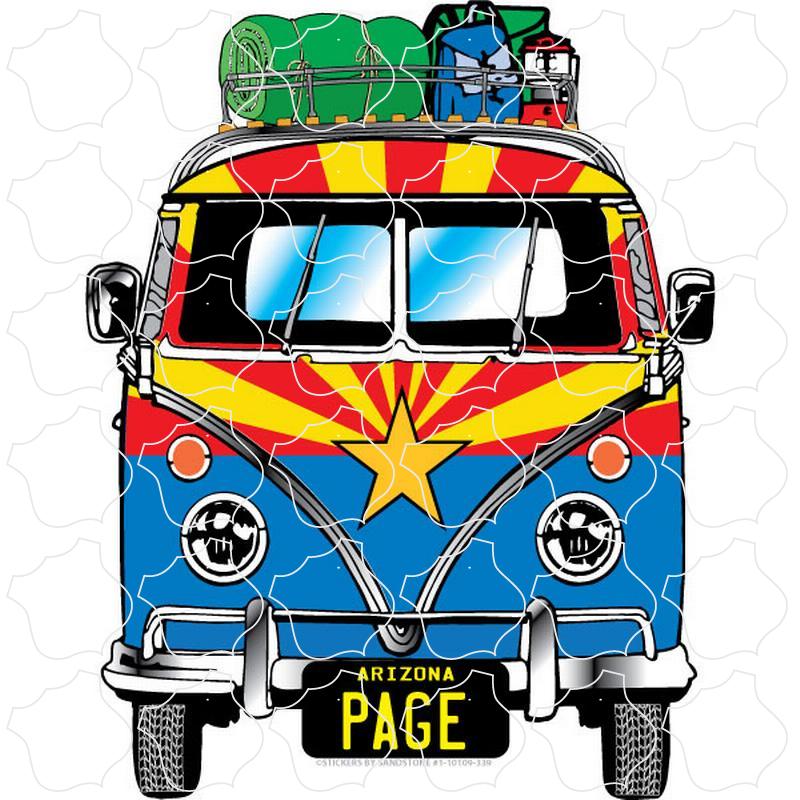 Page, Arizona Arizona Camping Bus Flag