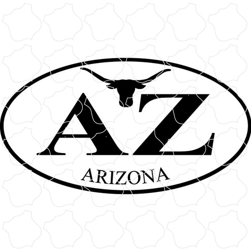 Arizona Steer Skull Euro Oval