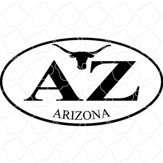 Arizona Steer Skull Euro Oval