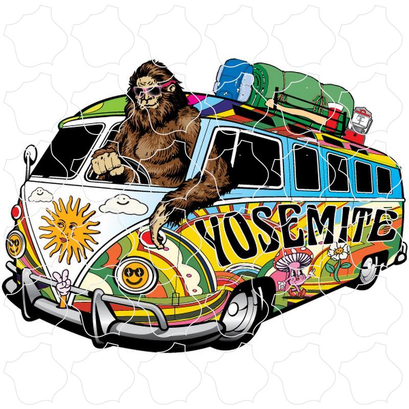 Yosemite Bigfoot Driving Hippie Van Bus