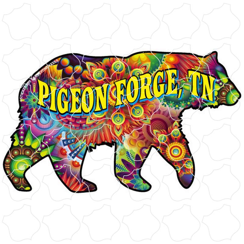 Pigeon Forge, TN Psychedelic Bear – Route 66 Stickers