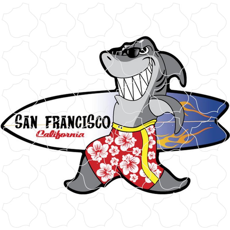 San Francisco Walking Surfboard Shark