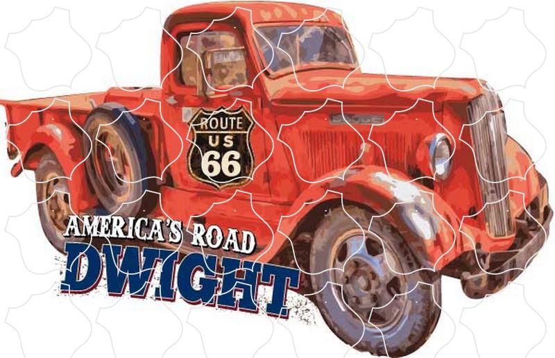 Dwight Route 66 Red Truck