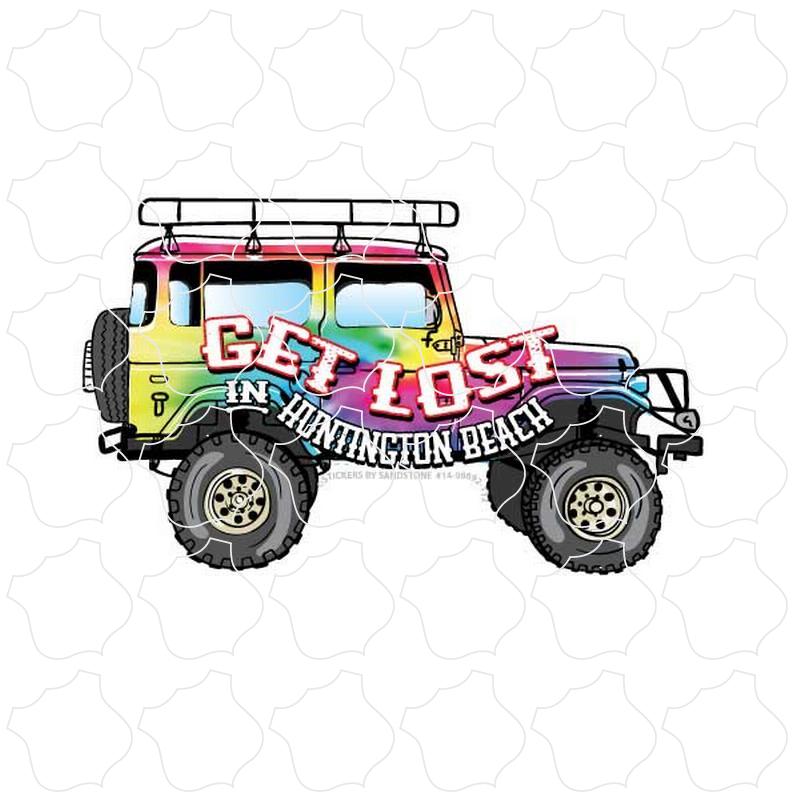 Huntington Beach Get Lost Tie Dye Jeep