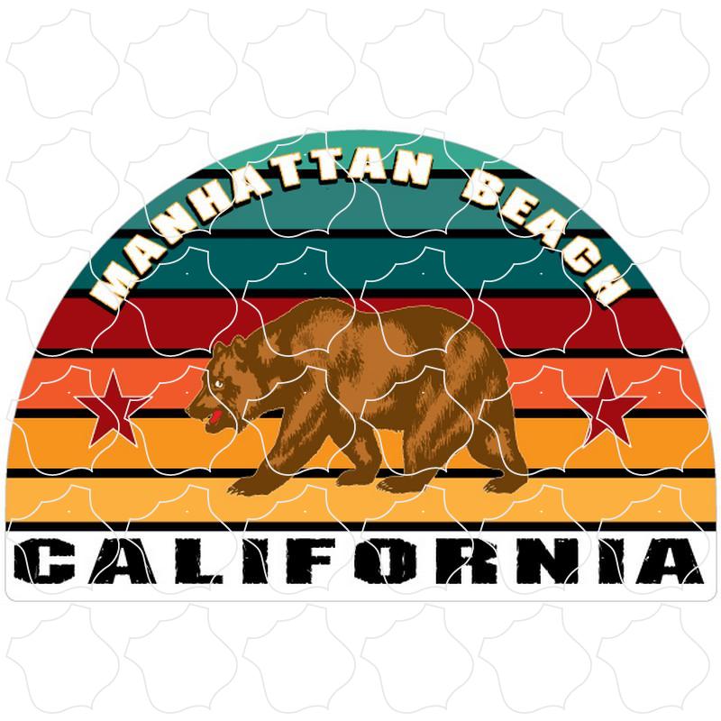 Manhattan Beach, California Striped Half Circle Bear