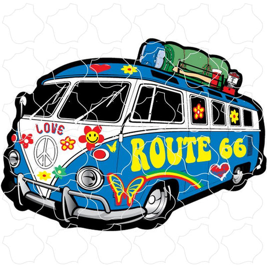 Route 66 Hippie Bus With Camping Gear Side