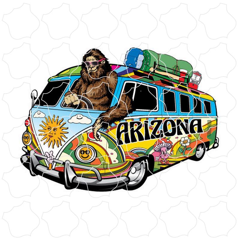 Arizona Bigfoot Driving Hippie Van Bus