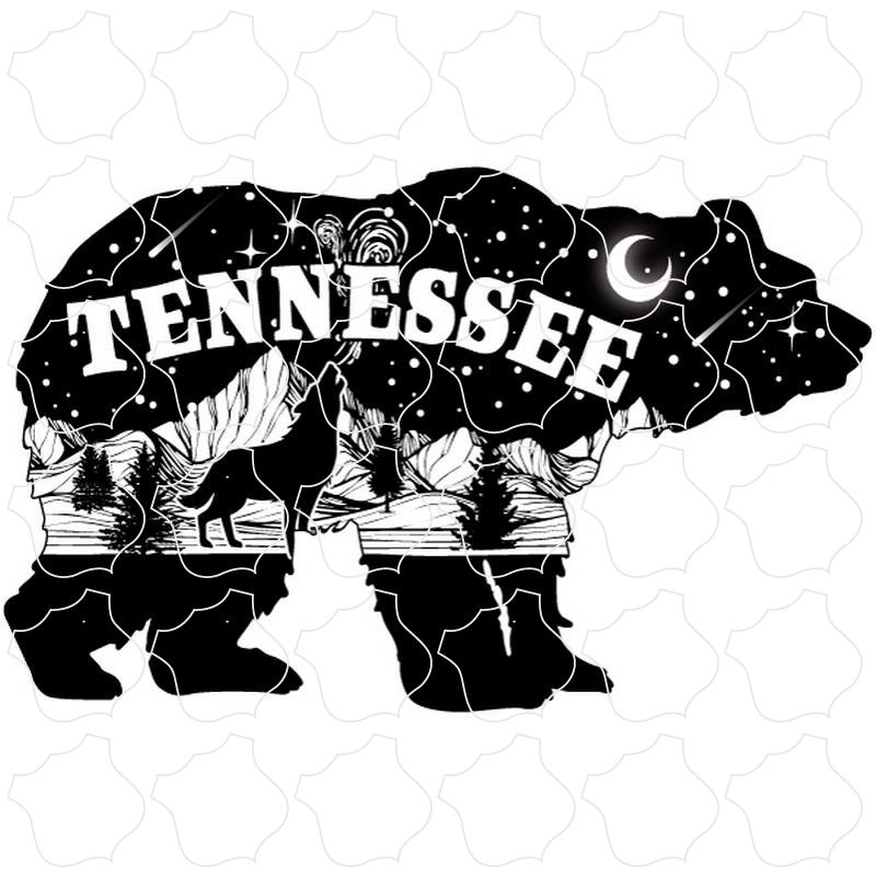 Tennessee Bear with Mountain Night Scene