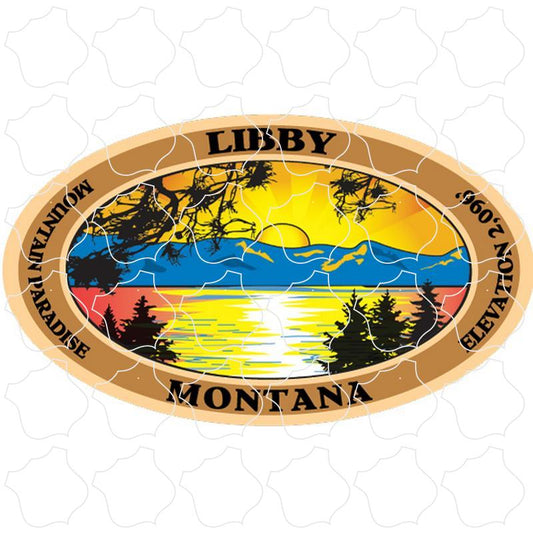 Libby, Montana Retro Lake Scene