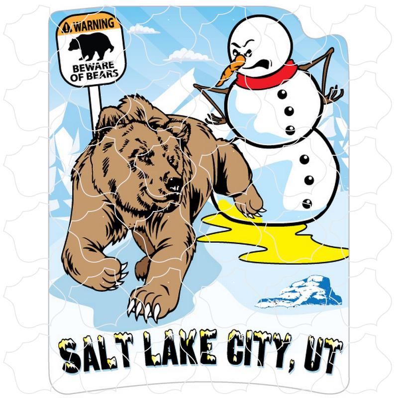 Salt Lake City, Utah Bear Pissing on Snowman