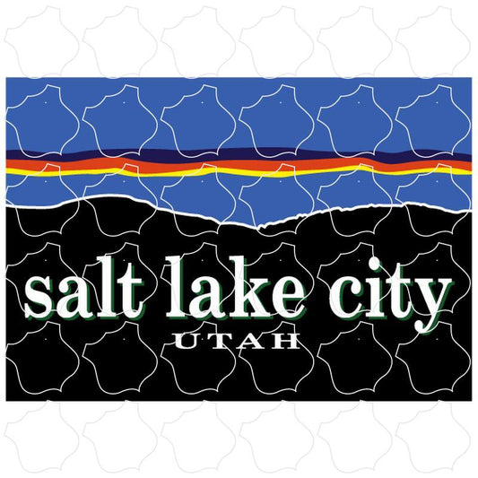 Salt Lake City, Utah Stylized Sunset