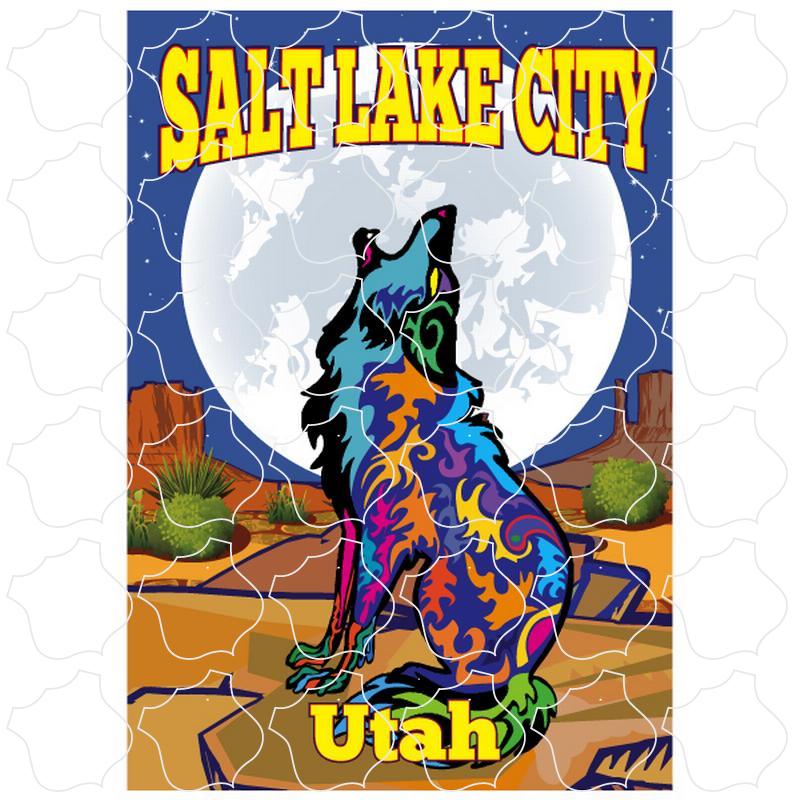 Salt Lake City, Utah Colorful Howling Coyote