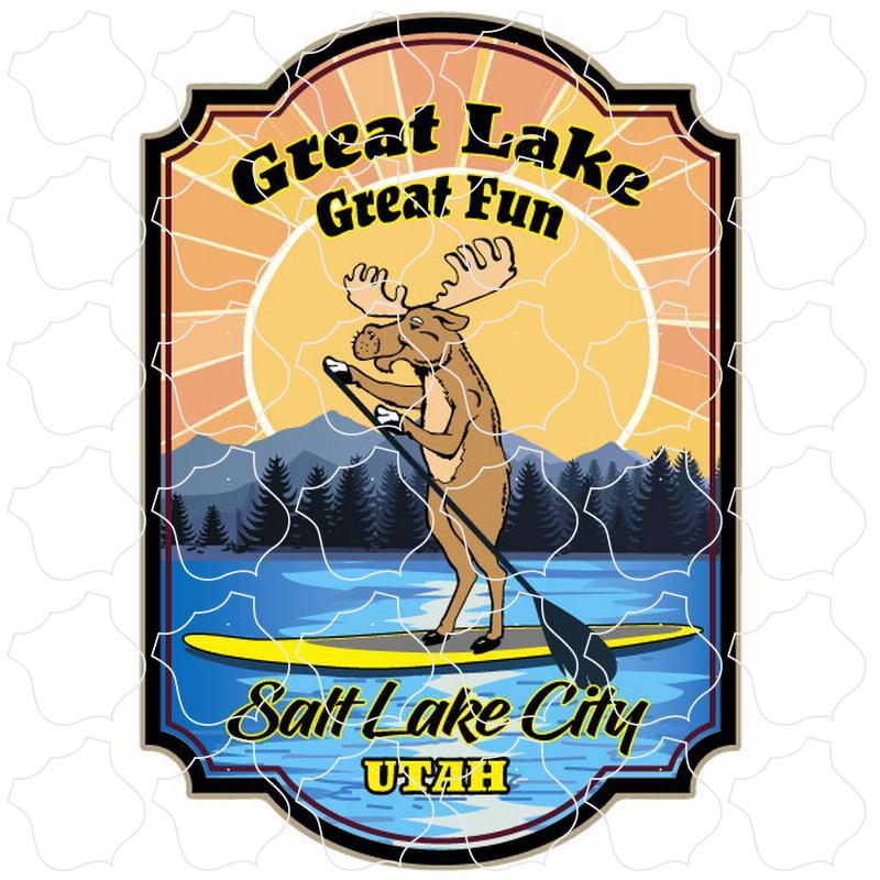 Salt Lake City, Utah Great Fun Paddleboarding Moose