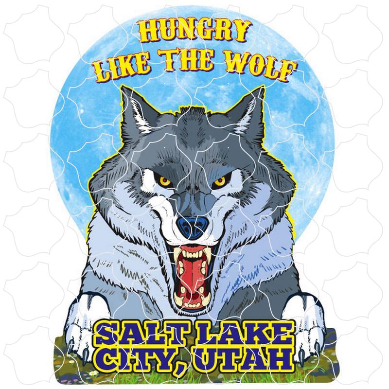 Salt Lake City, Utah Hungry Like the Wolf Looking Over Sticker Series