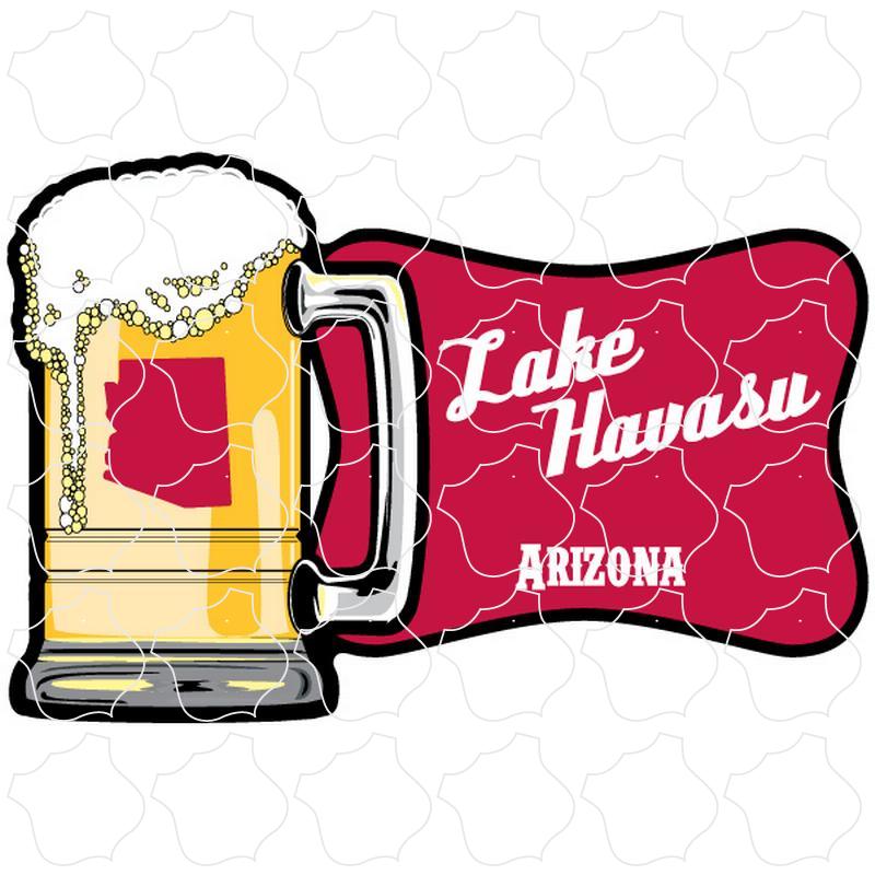 Lake Havasu, Arizona Red Sign Beer Mug