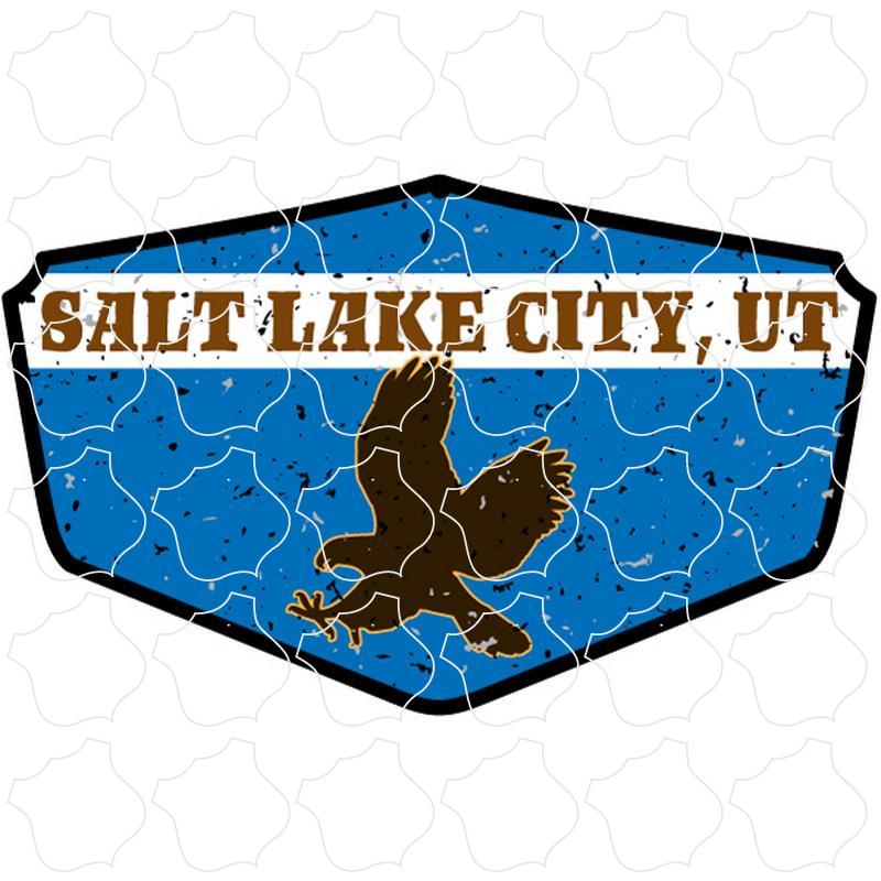 Salt Lake City, Utah Eagle Silhouette on Shield