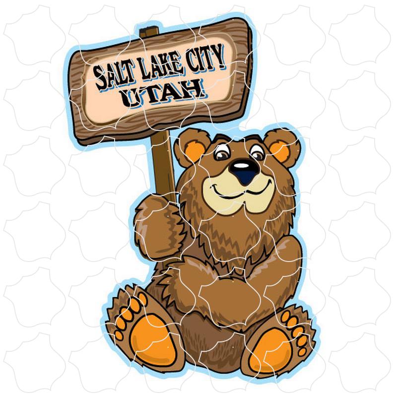 Salt Lake City, Utah Sitting Bear Holding Sign