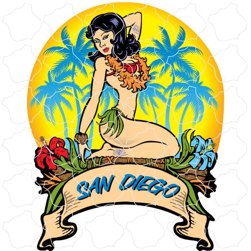 San Diego Kneeling Aloha Girl