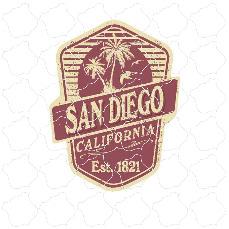 San Diego, California Maroon & Cream Shield