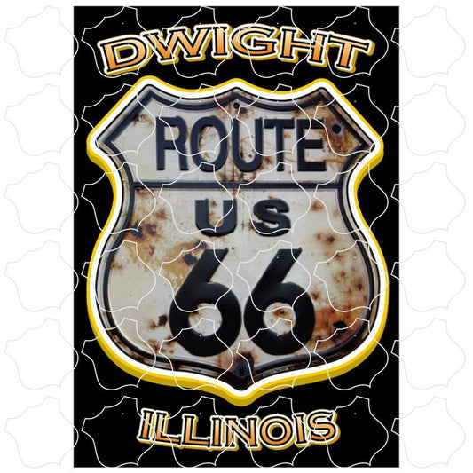 Dwight Illinois Route 66 Rustic Sign