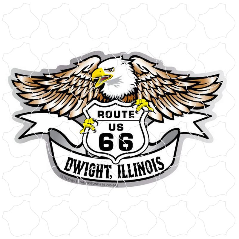 Dwight, Illinois Eagle Holding Route 66 Shield