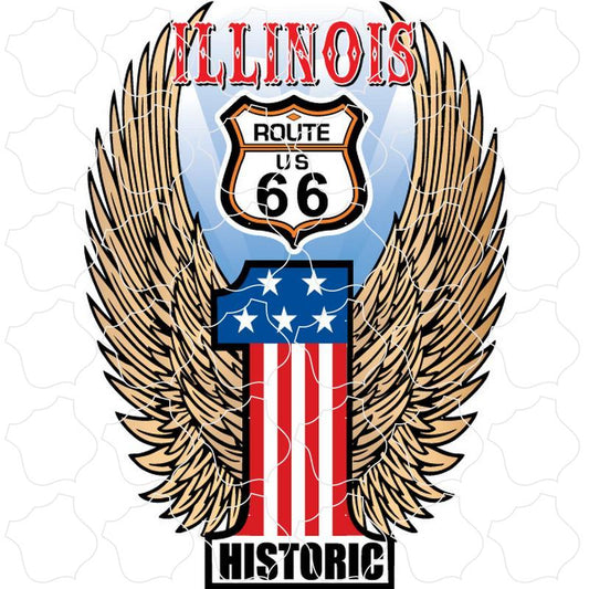 Illinois Winged Flag No 1