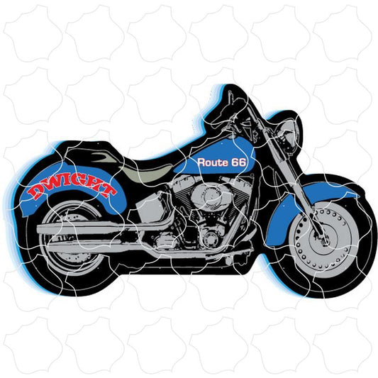 Dwight Route 66 Blue Motorcycle