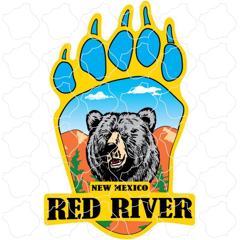 Red River New Mexico Bear Head Bear Paw Full Color