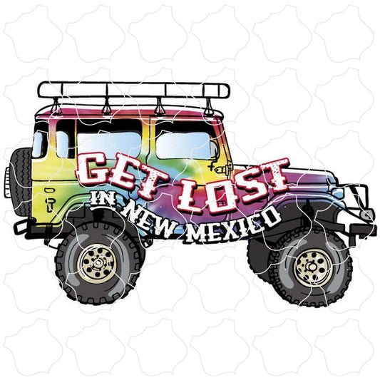 New Mexico Get Lost Tie Dye Jeep