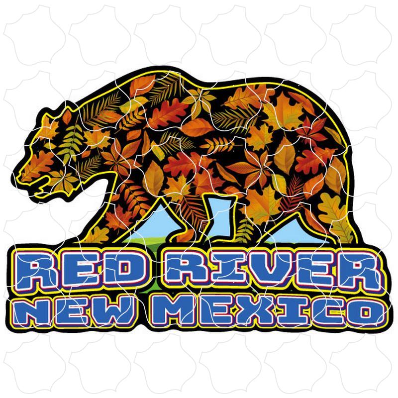 Red River, New Mexico Bear Filled with Fall Leaves