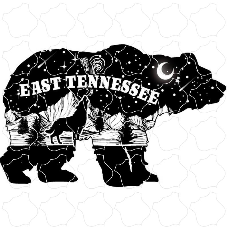 East Tennessee Bear with Mountain Night Scene