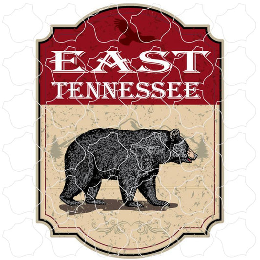 East Tennessee Red Sign with Black Bear