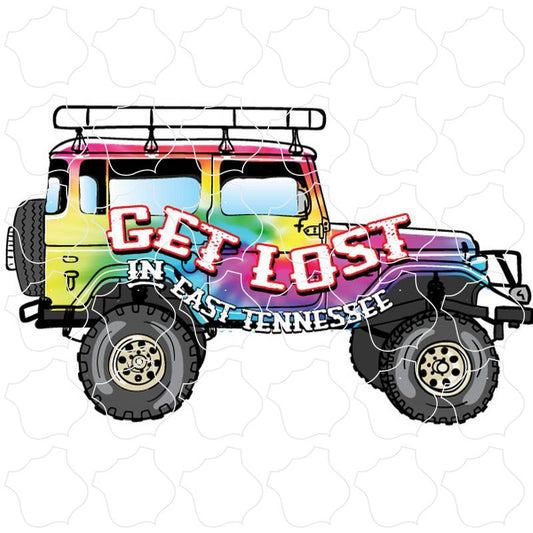 East Tennessee Get Lost Tie Dye Jeep