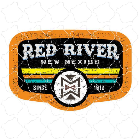 Red River, New Mexico Distressed 3 Stripes Sign