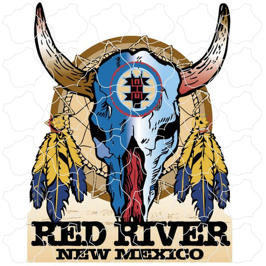 Red River, New Mexico Skull Dream Catcher