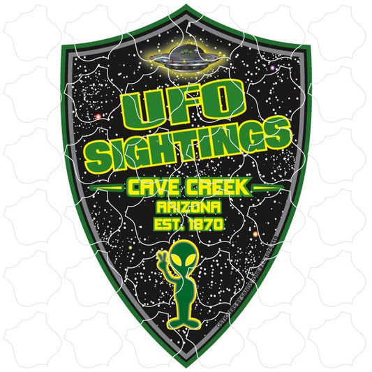 Cave Creek, Arizona est. 1870 UFO Sightings Shield